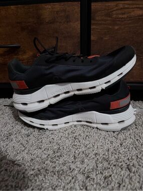 Women's Black Sneakers with Orange Accents - CloudTec Cushioning